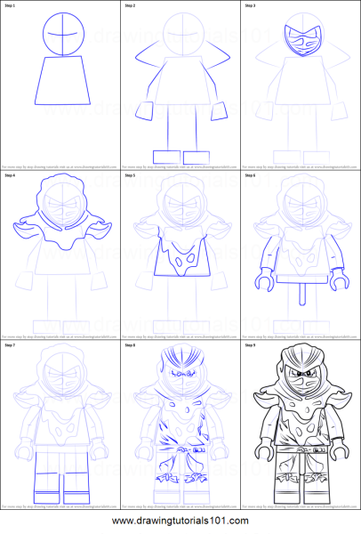 Рисунок ниндзя по этапам