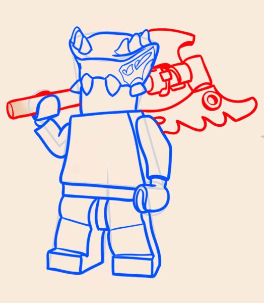 Поэтапное рисование лего Ниндзяго