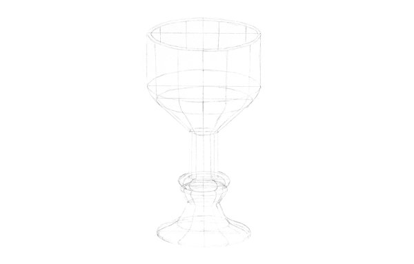 Кубок поэтапно карандашом