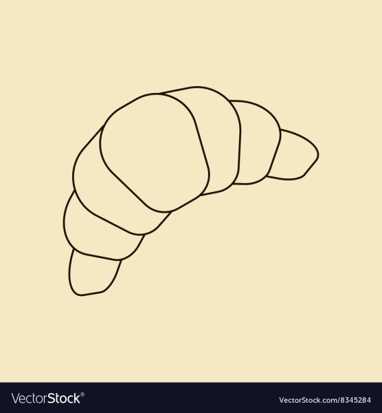 Круассан простым карандашом