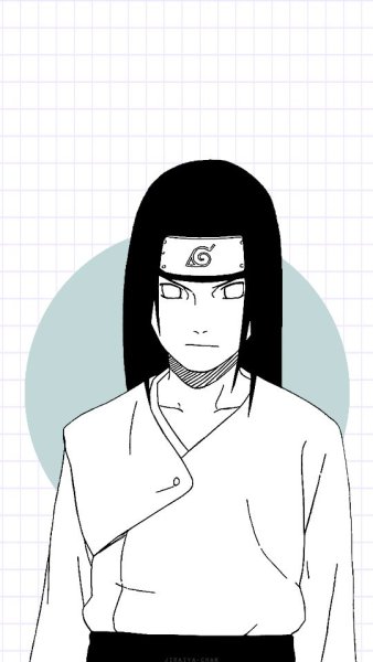 Неджи Хьюга черно белый