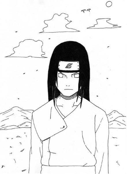 Неджи Хьюга чёрно белые