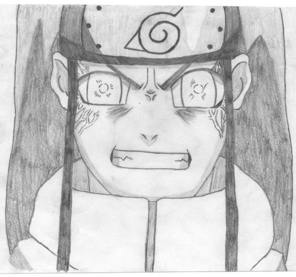 Неджи бьякуган карандашом