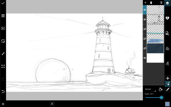 Пошаговое рисуем Маяк