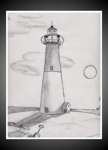 Маяк простым карандашом