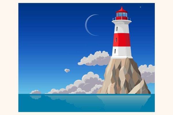 Маяк на острове вектор