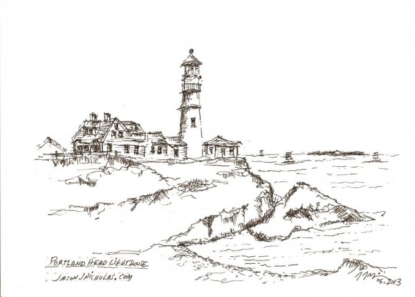 Маяк рисунок скетч