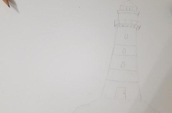 Маяк рисунок пошагово