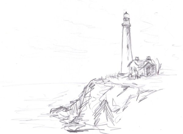 Маяк рисунок