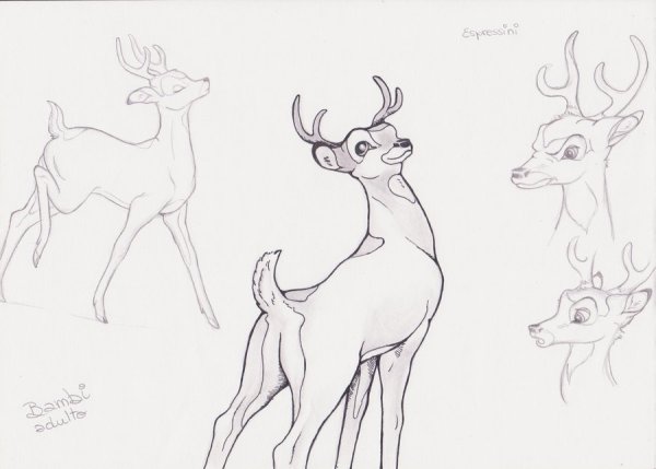 Рисование прикольного олененка пошагово