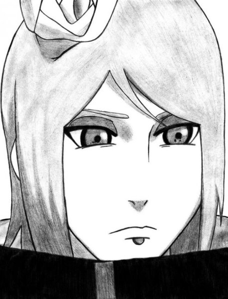 Нарисовать аниме Наруто Конан