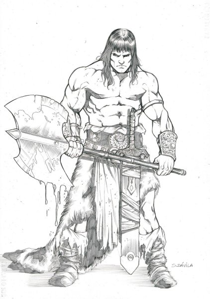 Конан раскраска