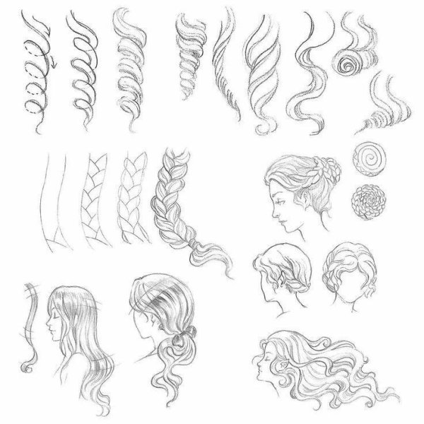 Эскизы причесок