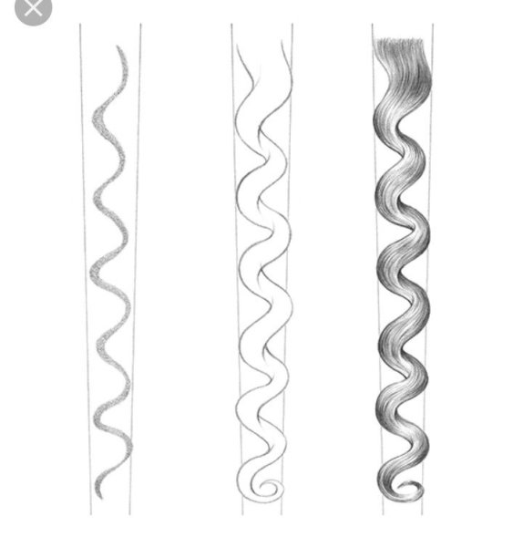 Пряди волос карандашом