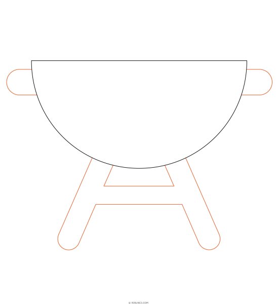 Мангал с огнем