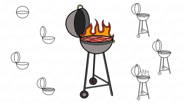 Барбекю раскраска для детей