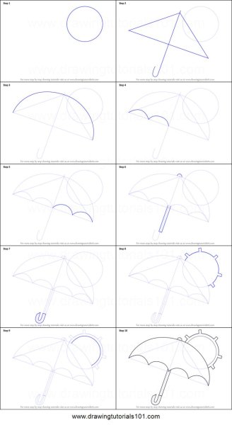 Учимся рисовать зонтик