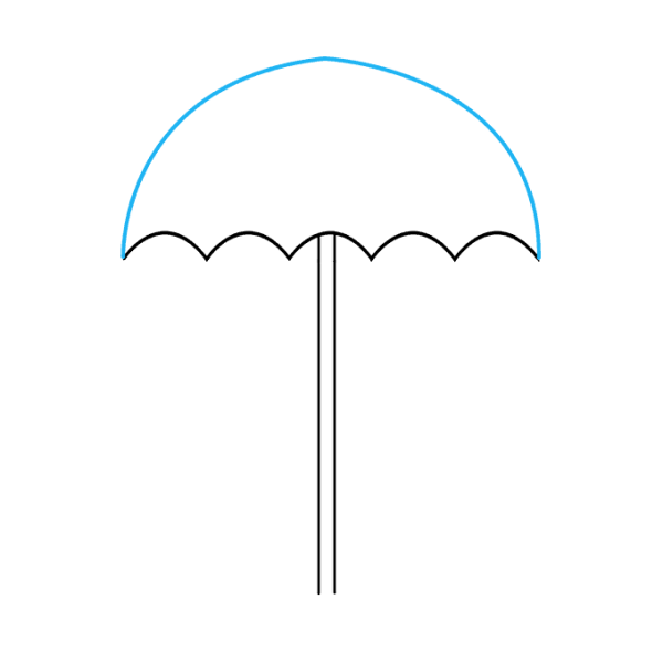 Поэтапное рисование зонтика