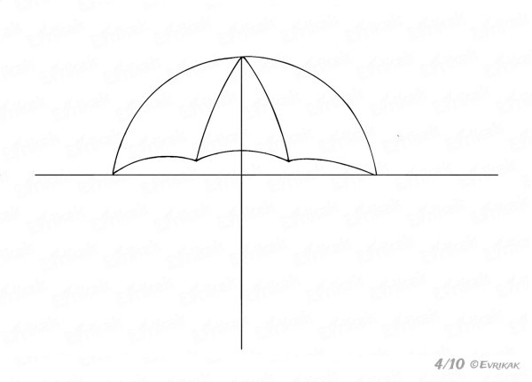 Поэтапное рисование зонтика