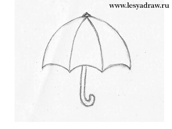 Нарисовать зонтик карандашом