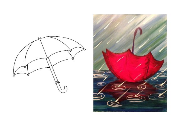 Такие разные зонтики рисунки детей