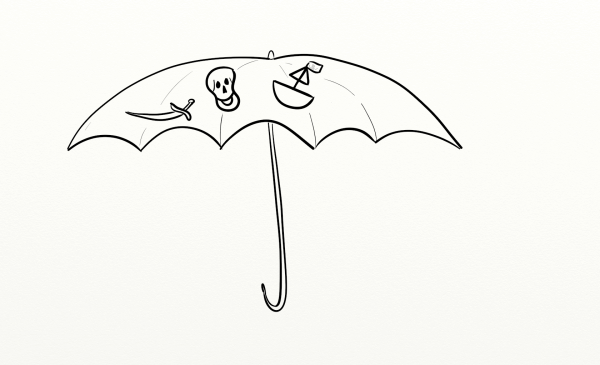 Зонт карандашом