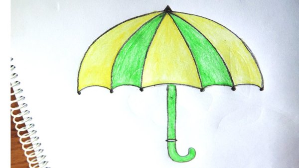 Зонтик раскраска для малышей