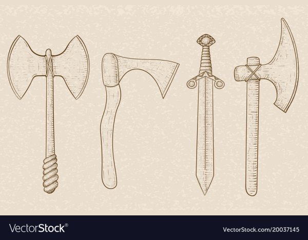 Нарисовать топор поэтапно