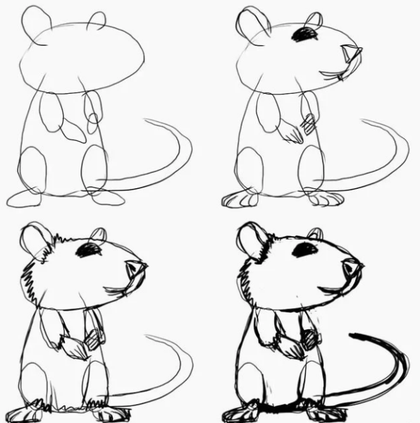 Мышь рисунок пошагово