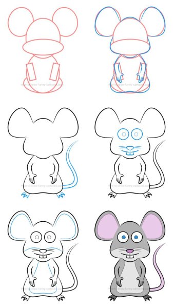 Из овала мышь рисунок карандашом легко