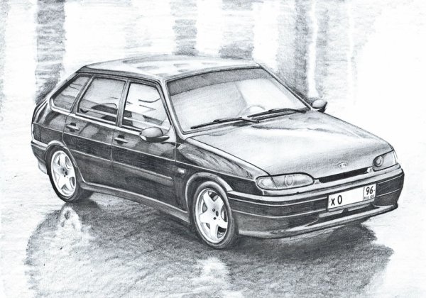 ВАЗ 2114 рисунок спереди