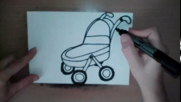 Рисуем коляску поэтапно