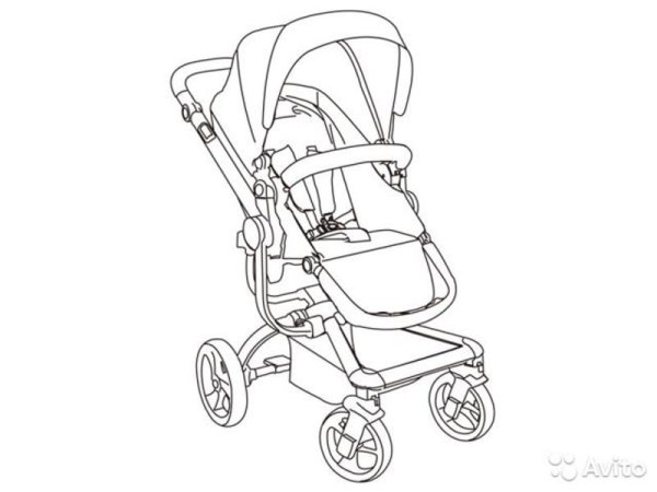 Раскраска малыш в коляске