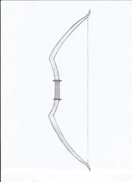 Лук и стрелы карандашом