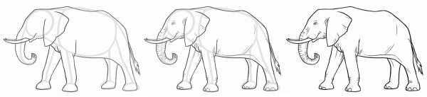 Слон рисунок легкий
