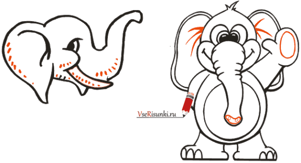 Детский рисунок слона карандашом