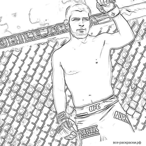 Хабиб Нурмагомедов рисунок легкий
