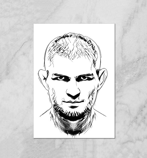 Хабиб Нурмагомедов портрет карандашом