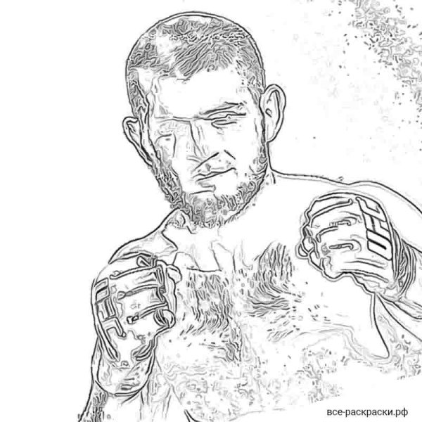 Портрет Хабиба Нурмагомедова карандашом