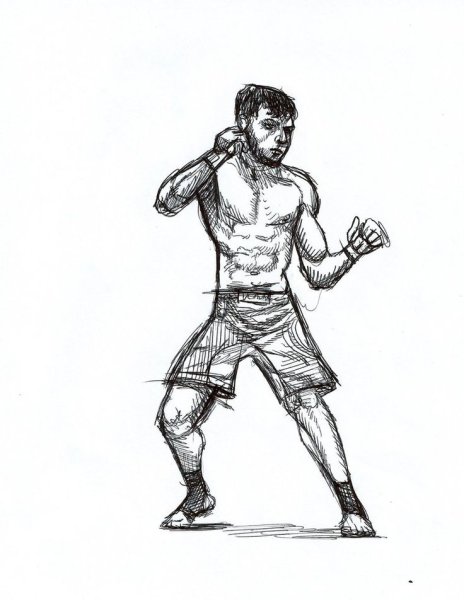 Рисунок Хабиба Нурмагомедова карандашом