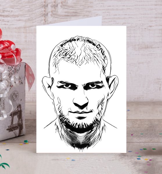 Хабиб Нурмагомедов портрет карандашом