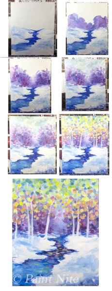 Поэтапное рисование пейзажа акварелью