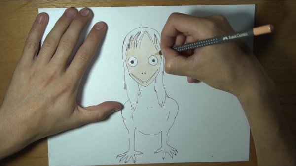 МОМО рисунок карандашом поэтапно