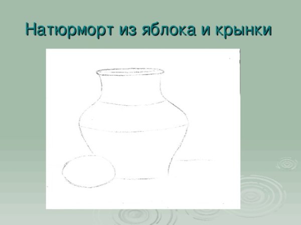 Этапы построения кувшина и яблока