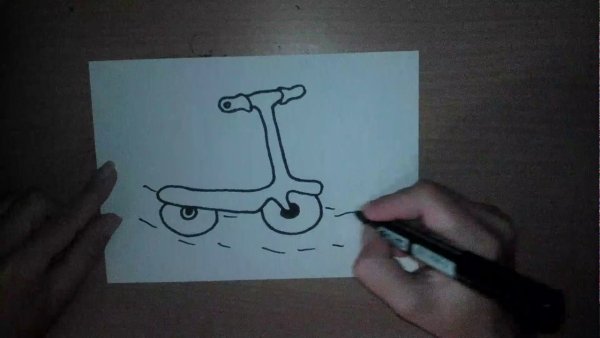 Как нарисовать милый самокат