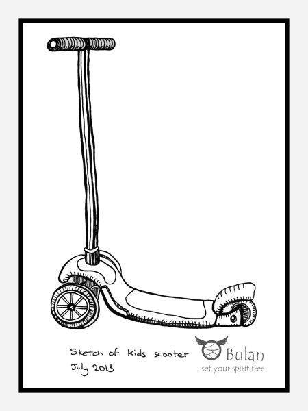 Рисунок самоката разноцветный