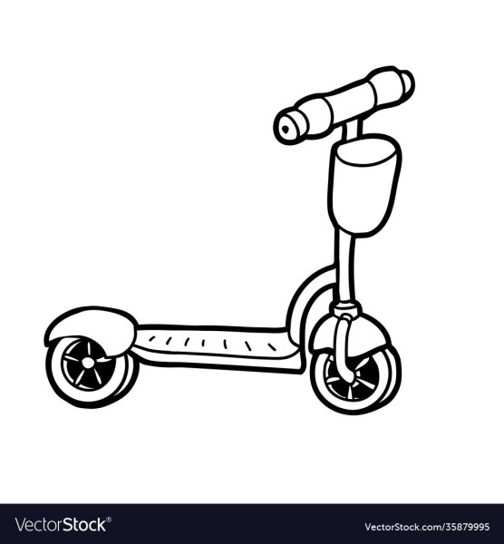 Трюковой самокат срисовать