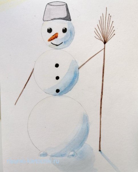 Снеговик нарисовать красиво