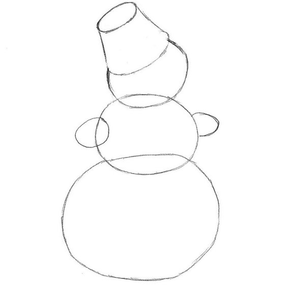 Поэтапное рисование снеговика