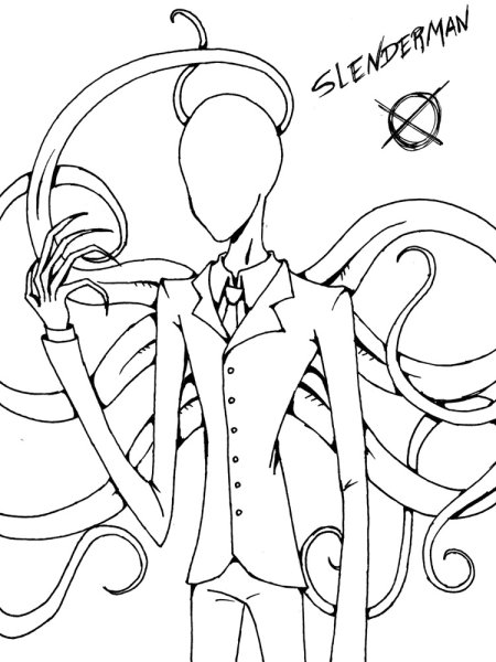 Слендермен раскраска